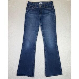 Paige Hidden Hills Bootcut Jeans Womens 30 Blue Wash Mid Rise Stretch Denim